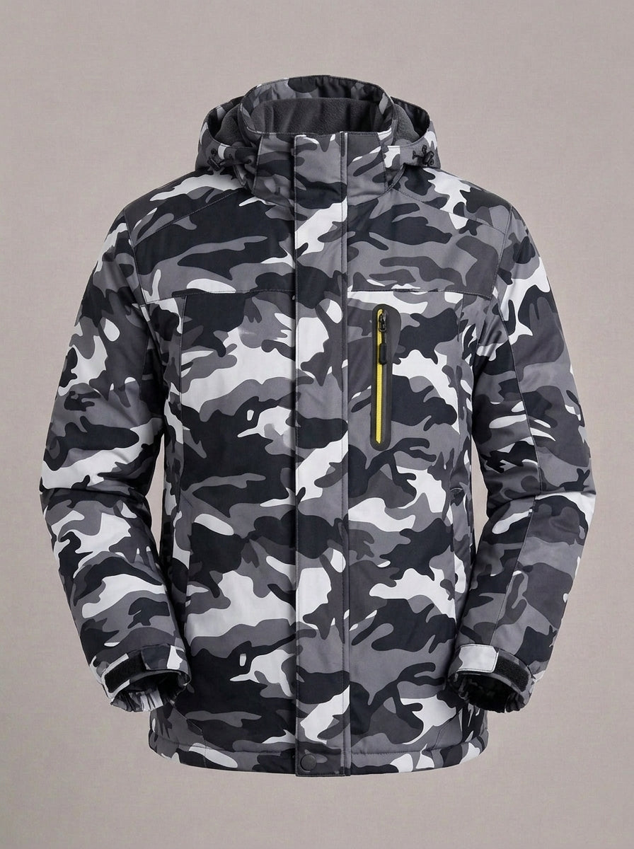 CARLOS JOSÉ chaqueta alpina con capucha - color camuflaje gris