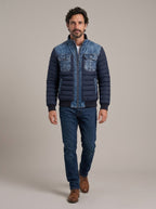 JUAN BOSCO chaqueta acolchada denim azul marino - cuerpo entero