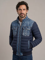 JUAN BOSCO chaqueta acolchada denim azul marino - frente