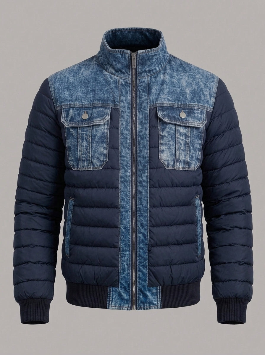 JUAN BOSCO chaqueta acolchada denim - color azul marino