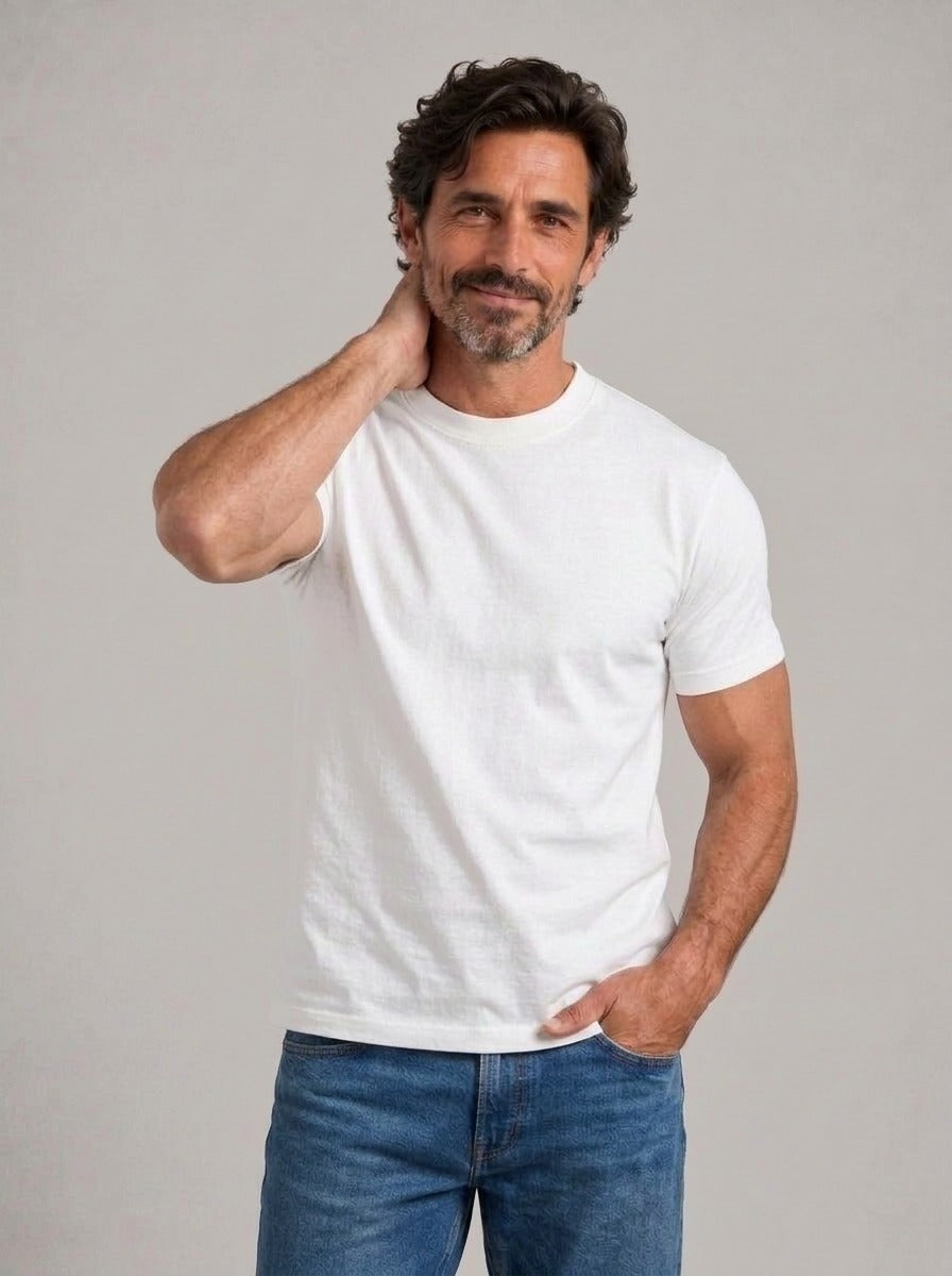 ADOLFO - Camiseta básica de algodón