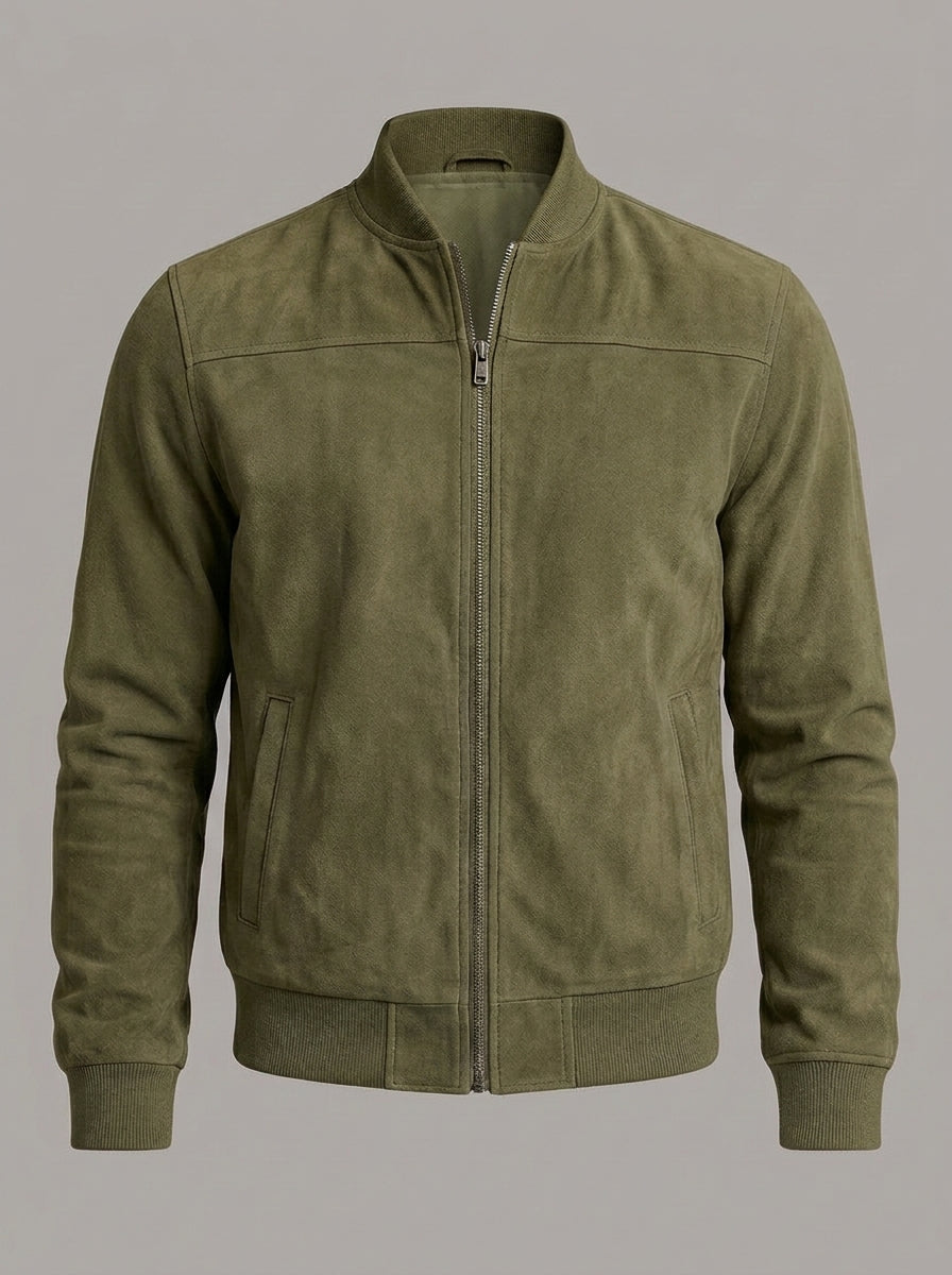GERARD chaqueta de ante - color verde oliva