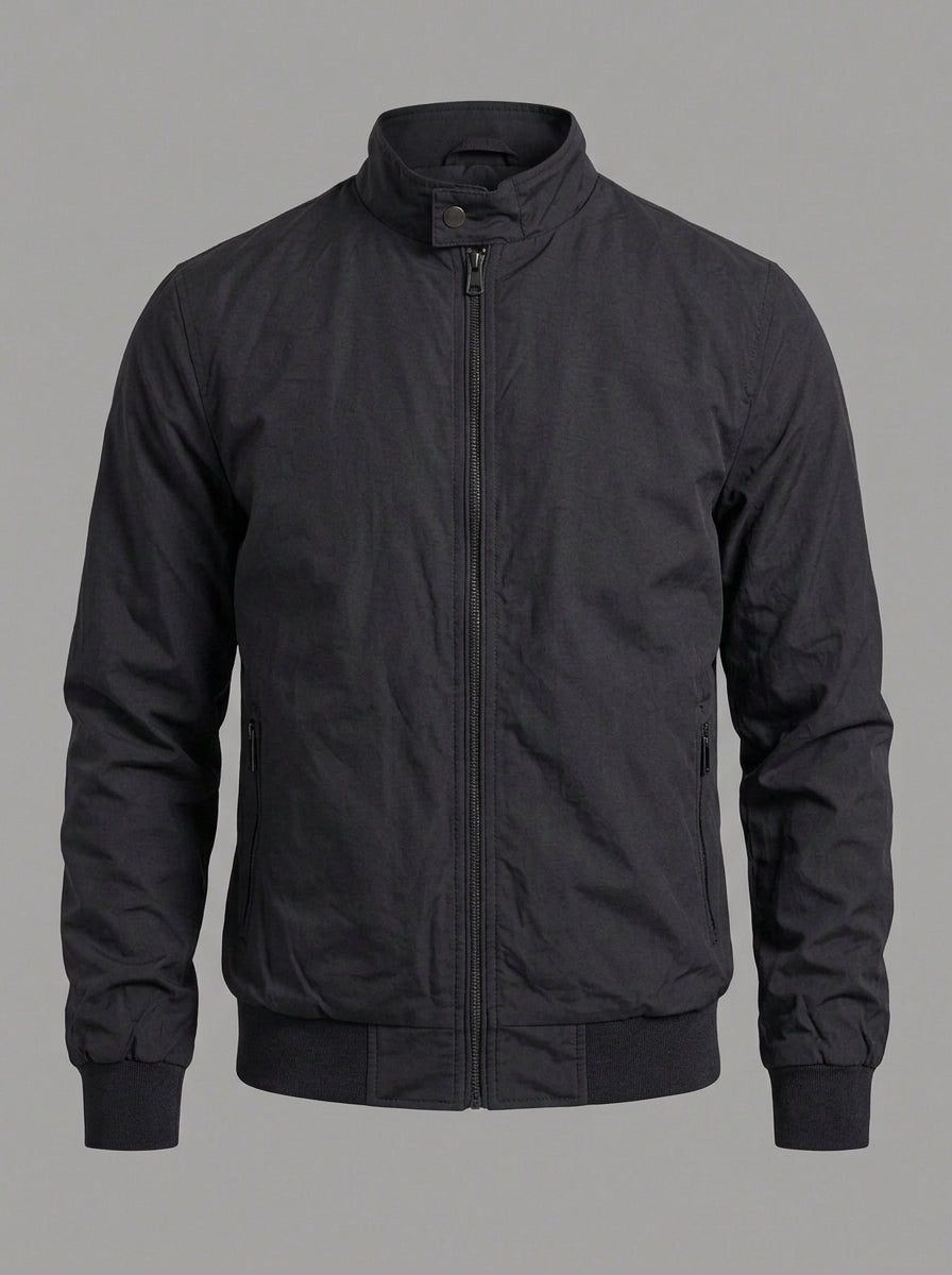 MIGUEL ENRIQUE chaqueta bomber clásica - color negro