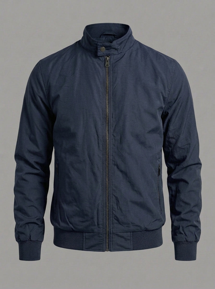 MIGUEL ENRIQUE chaqueta bomber clásica - color azul marino