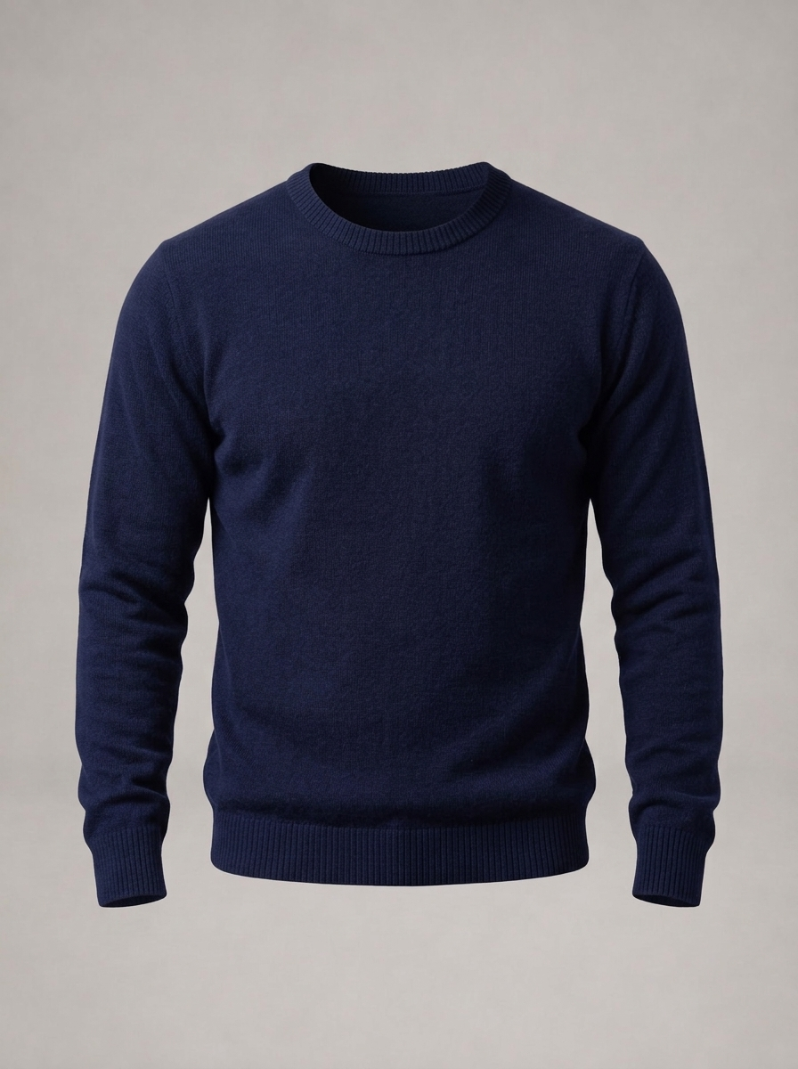 AMBROSIO jersey de punto con cuello redondo - Azul Marino