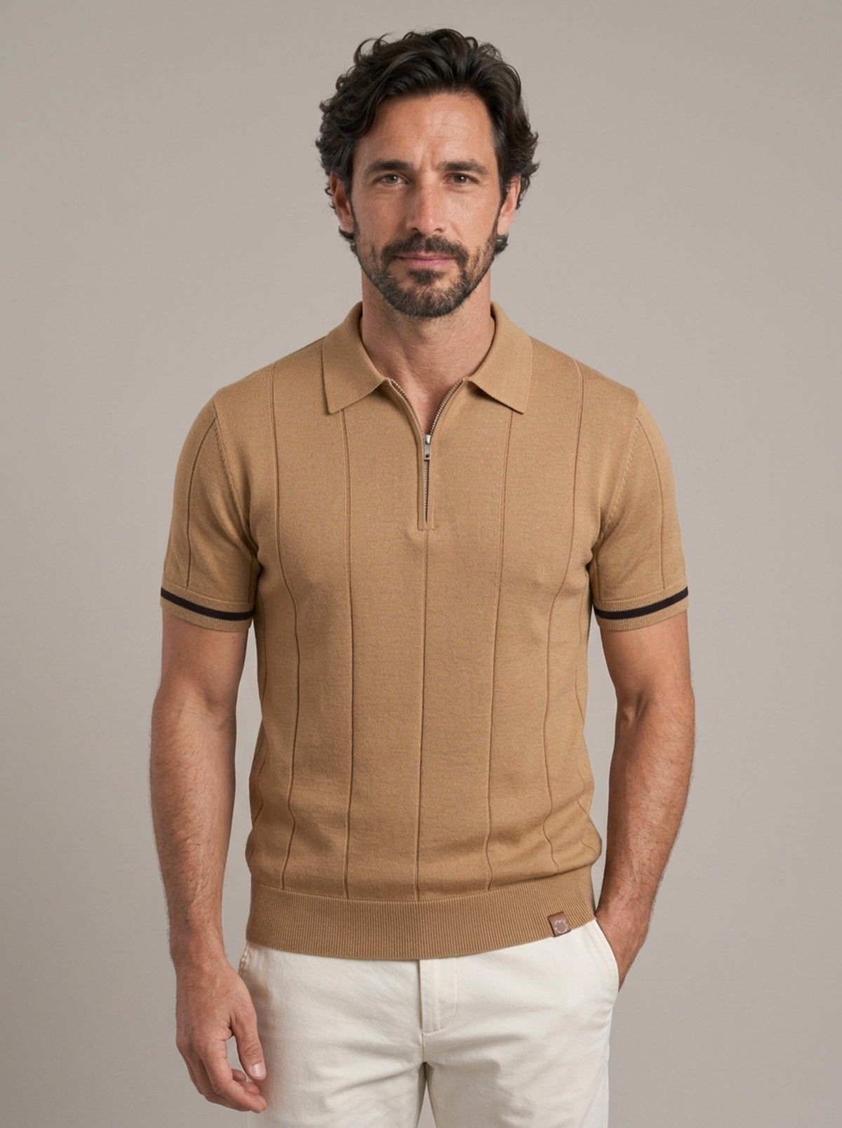 BORJA - Polo acanalado cremallera™
