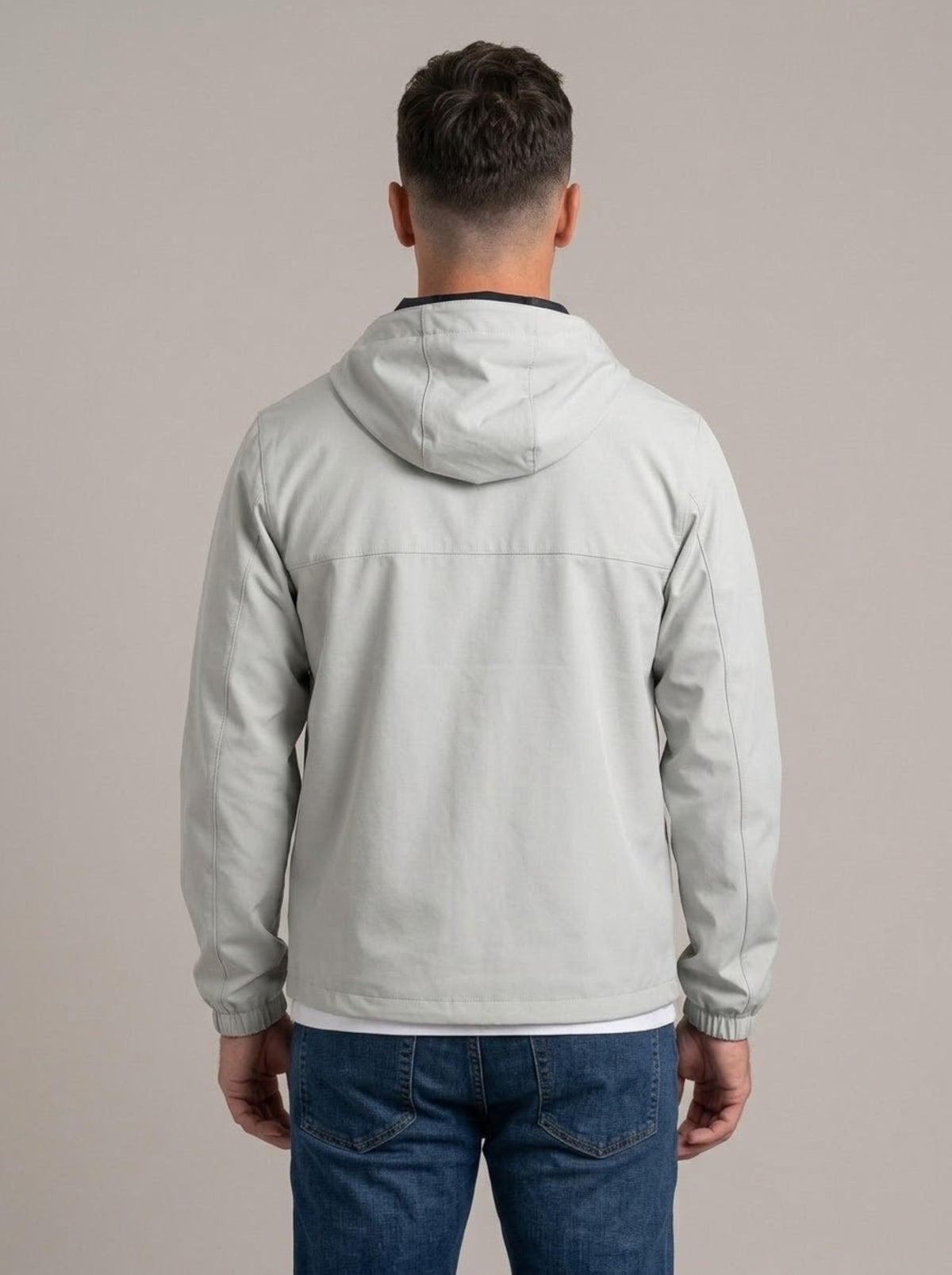JOSÉ ALFONSO chaqueta cortavientos impermeable gris - espalda