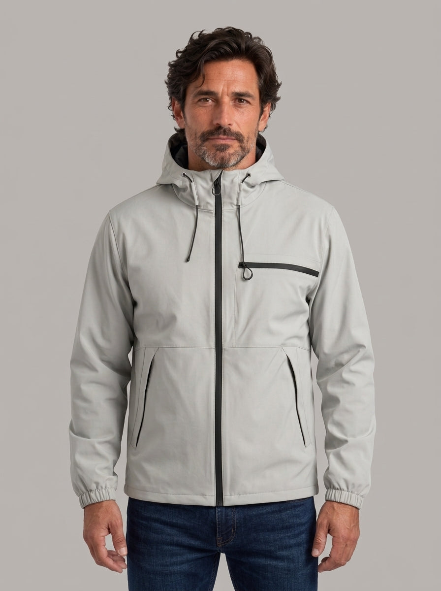 HUGO chaqueta cortavientos retro urbana gris - plano medio