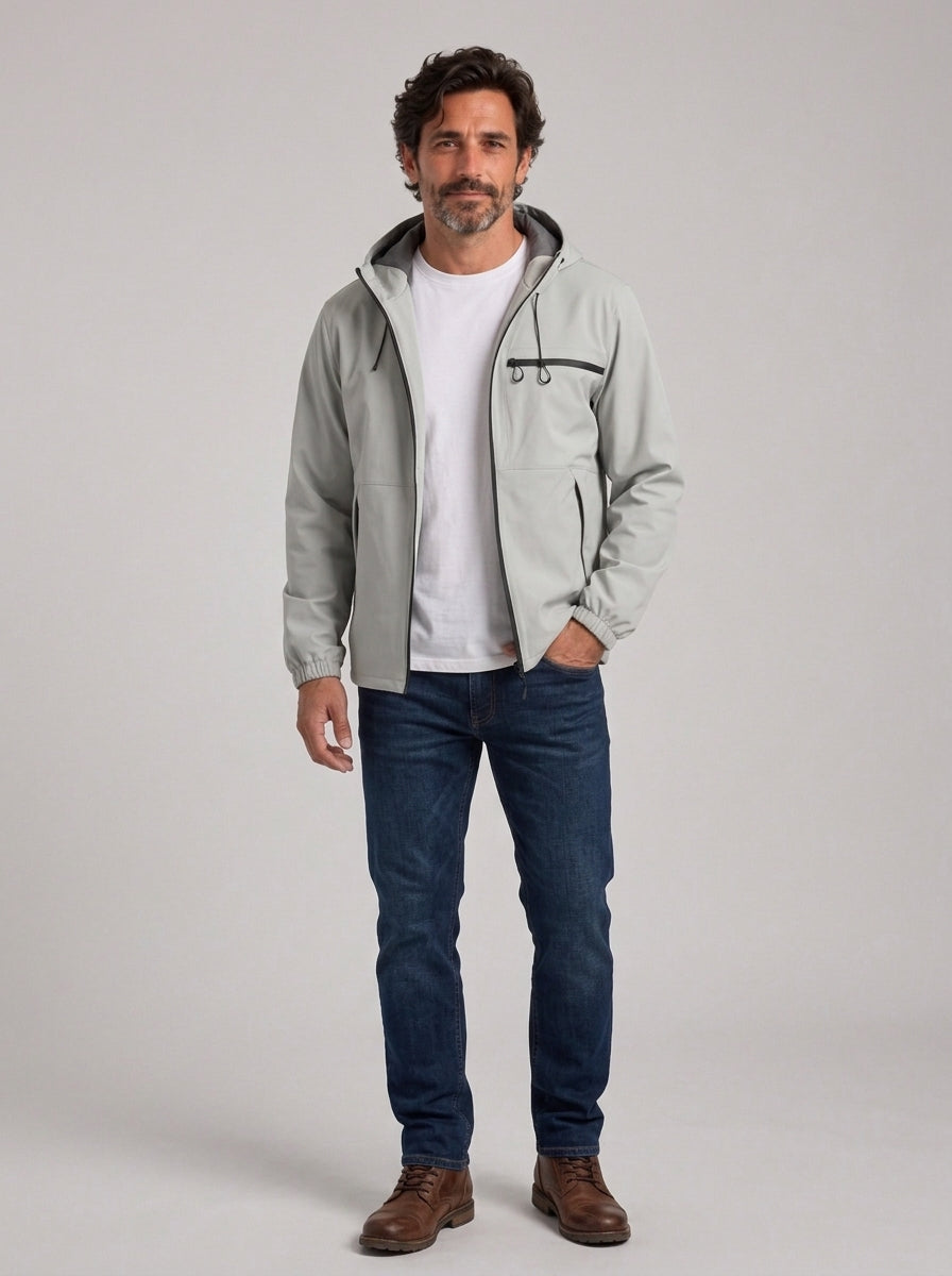 HUGO chaqueta cortavientos retro urbana gris - cuerpo entero