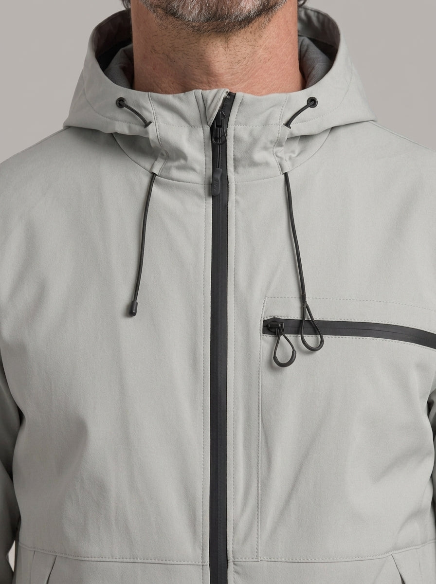 HUGO chaqueta cortavientos retro urbana - detalle capucha y cremallera