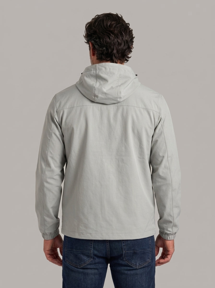 HUGO chaqueta cortavientos retro urbana gris - espalda