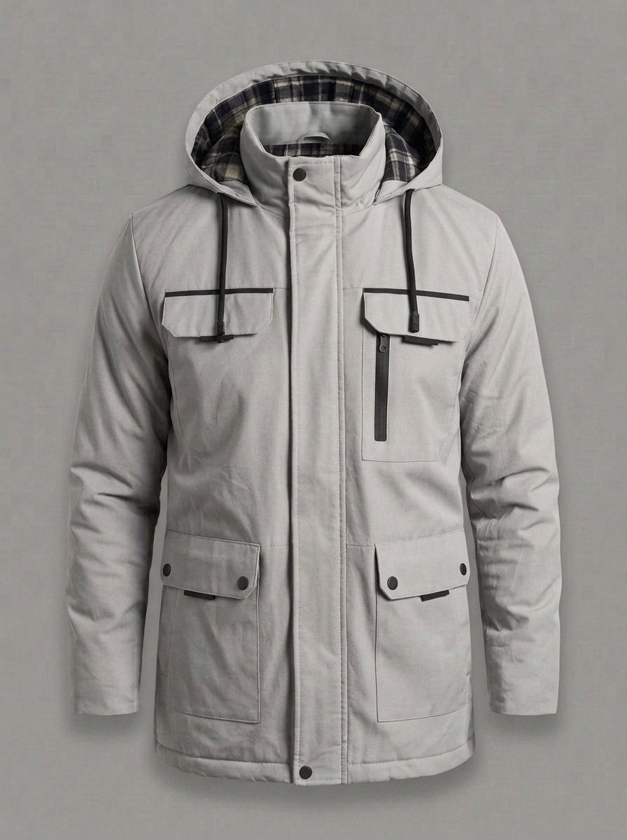 IAGO parka multibolsillos con capucha - color gris niebla