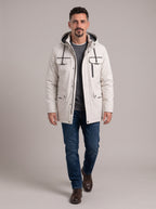 IAGO parka multibolsillos con capucha blanco seda - cuerpo entero