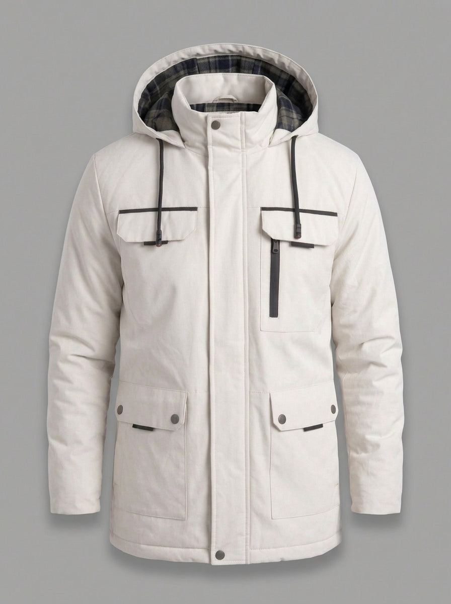 IAGO parka multibolsillos con capucha - color blanco seda