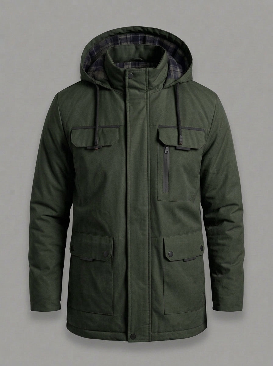 IAGO parka multibolsillos con capucha - color verde