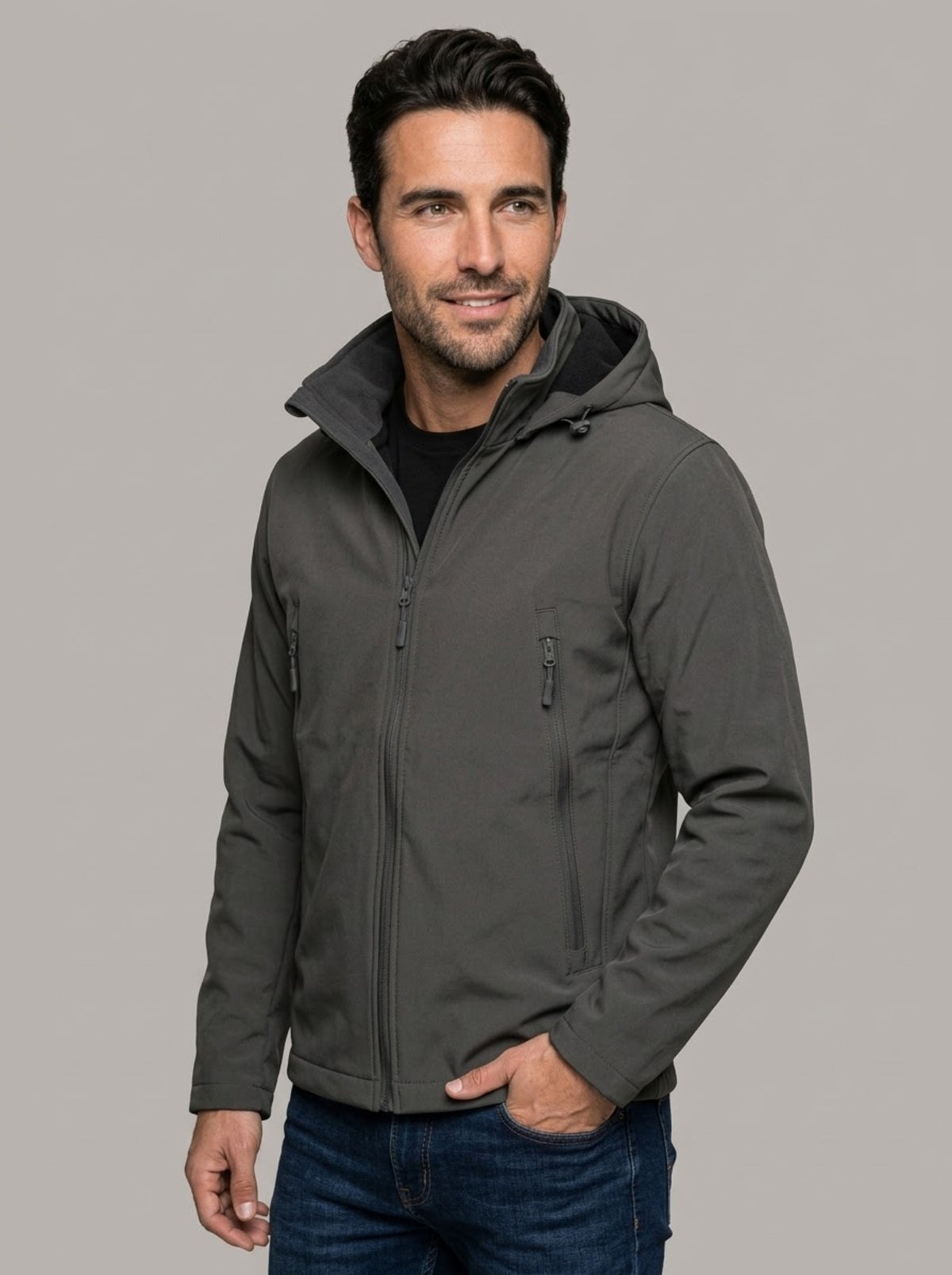 JUAN RAMÓN chaqueta cortavientos de montaña gris - frente