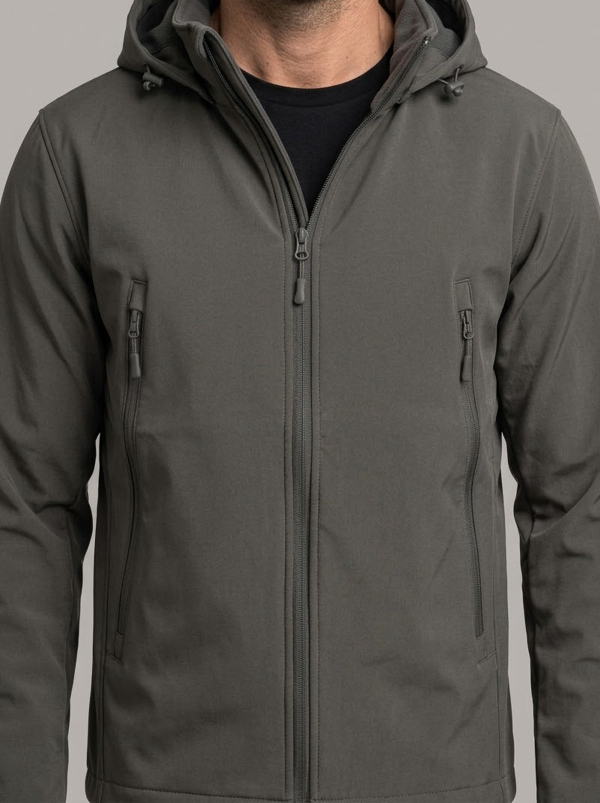 JUAN RAMÓN chaqueta cortavientos de montaña - detalle cuello y cremalleras