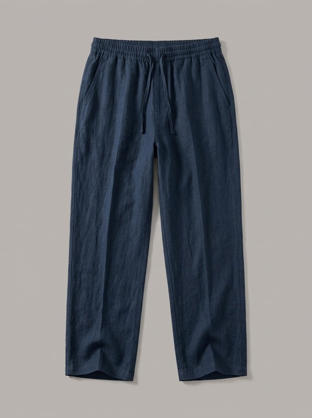 IVÁN pantalón lino ancho - Azul Marino