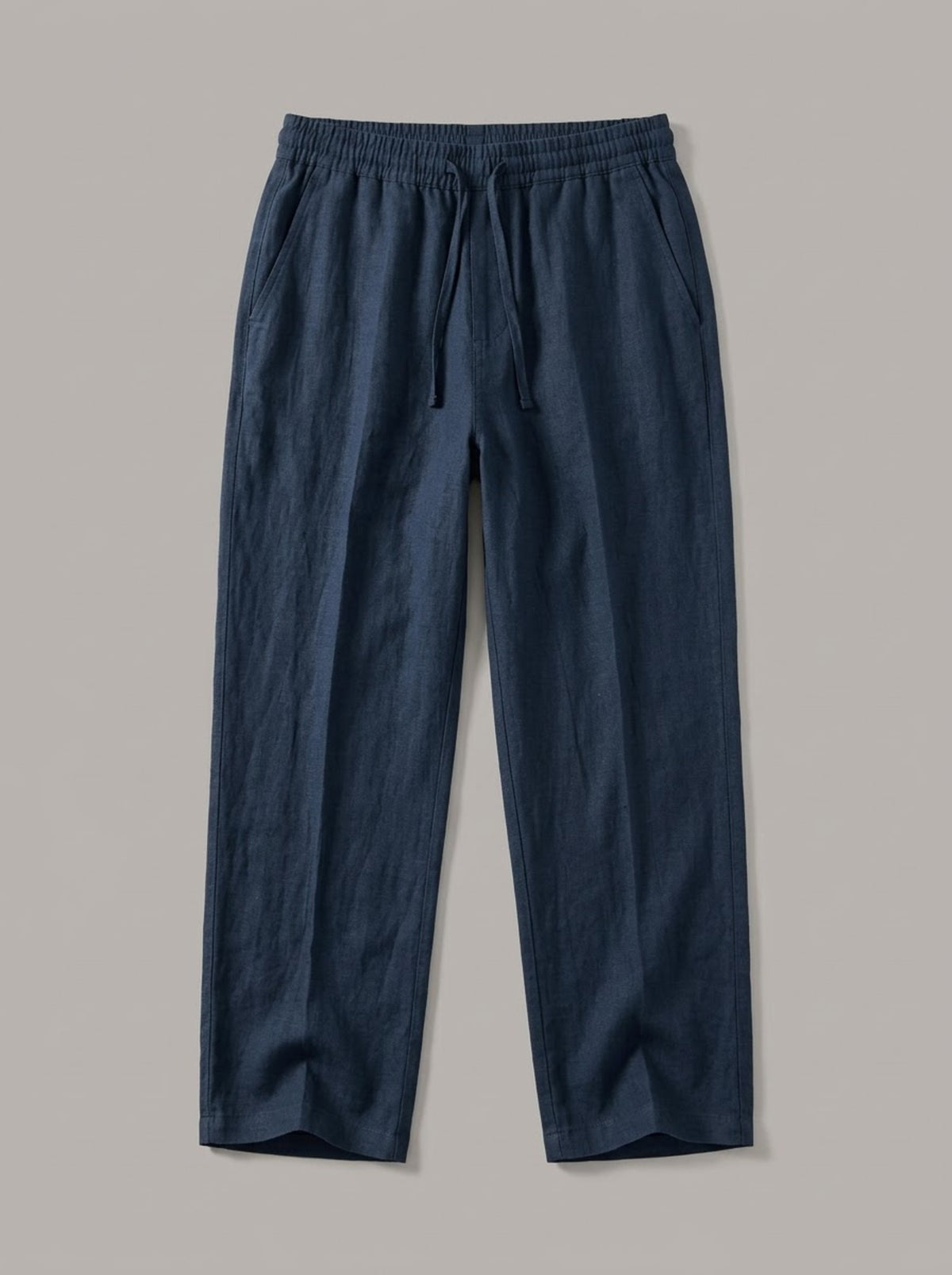 IVÁN pantalón lino ancho - Azul Marino