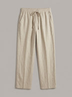 IVÁN pantalón lino ancho - Beige