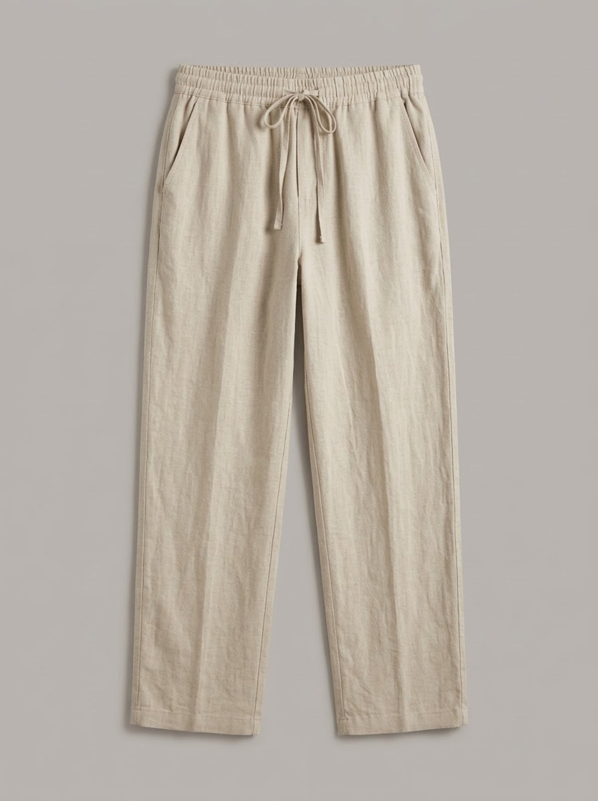 IVÁN pantalón lino ancho - Beige