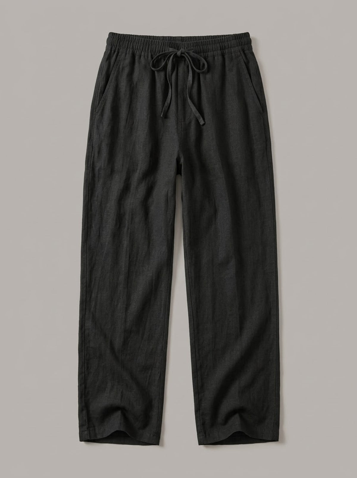 IVÁN pantalón lino ancho - Negro