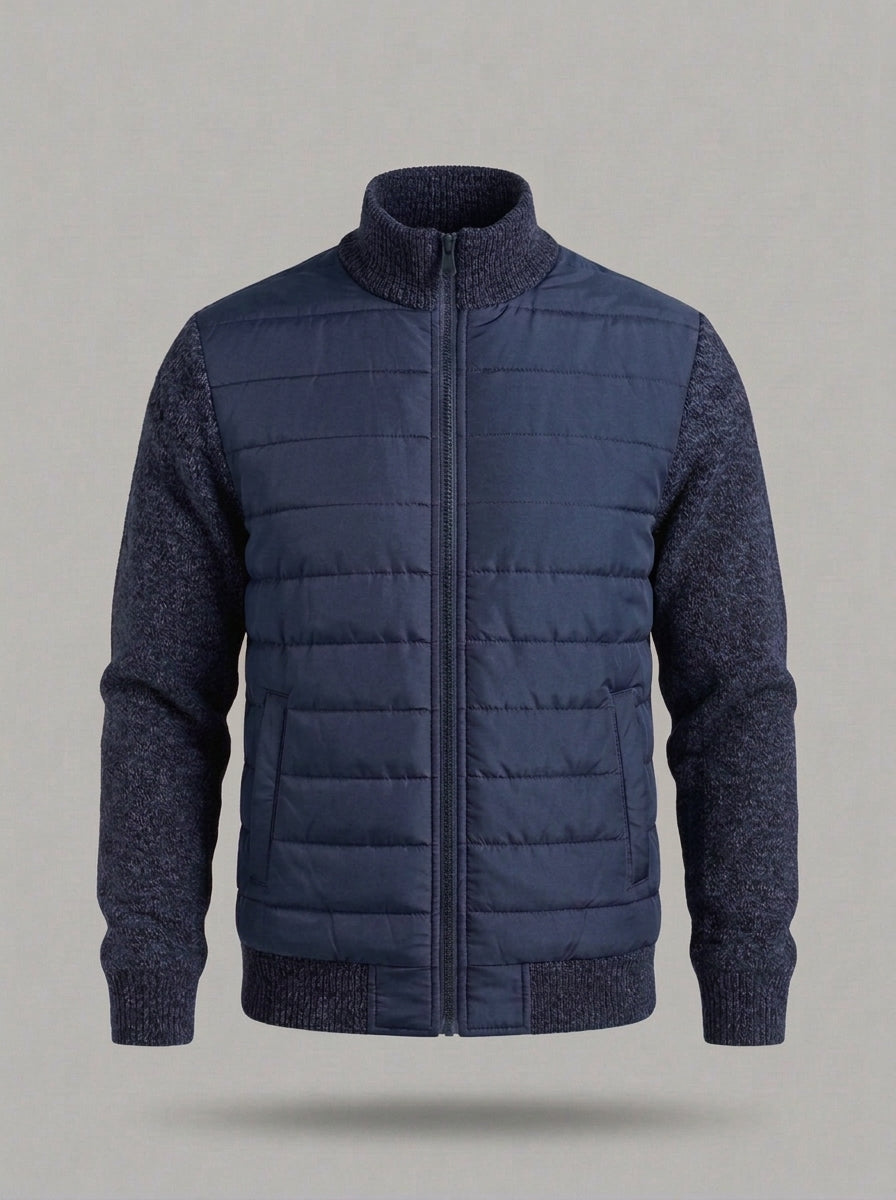 ANDONI chaqueta acolchada con cuello alto - Azul marino
