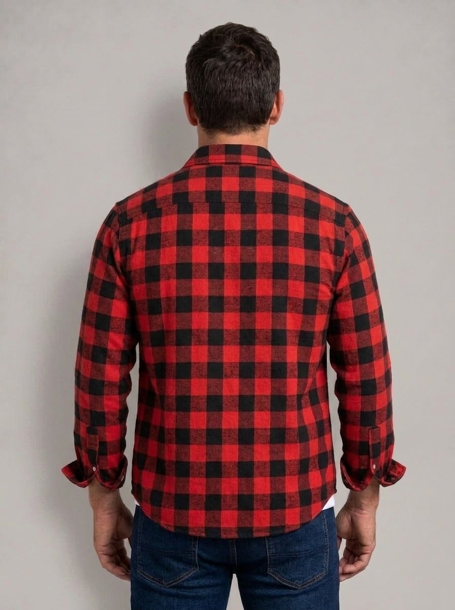 JUAN GONZALO - Camisa de franela de cuadros grandes