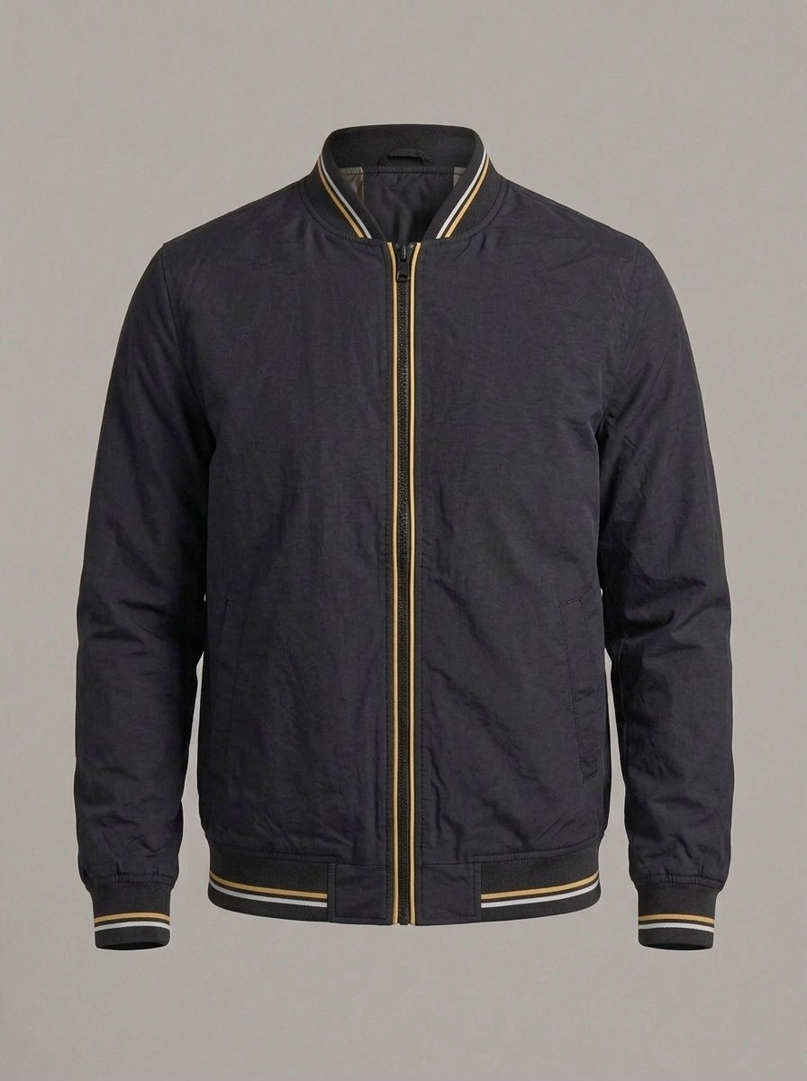 JOHN bomber ligera con ribetes - Negro