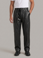 ISAAC pantalones piel anchos - frente