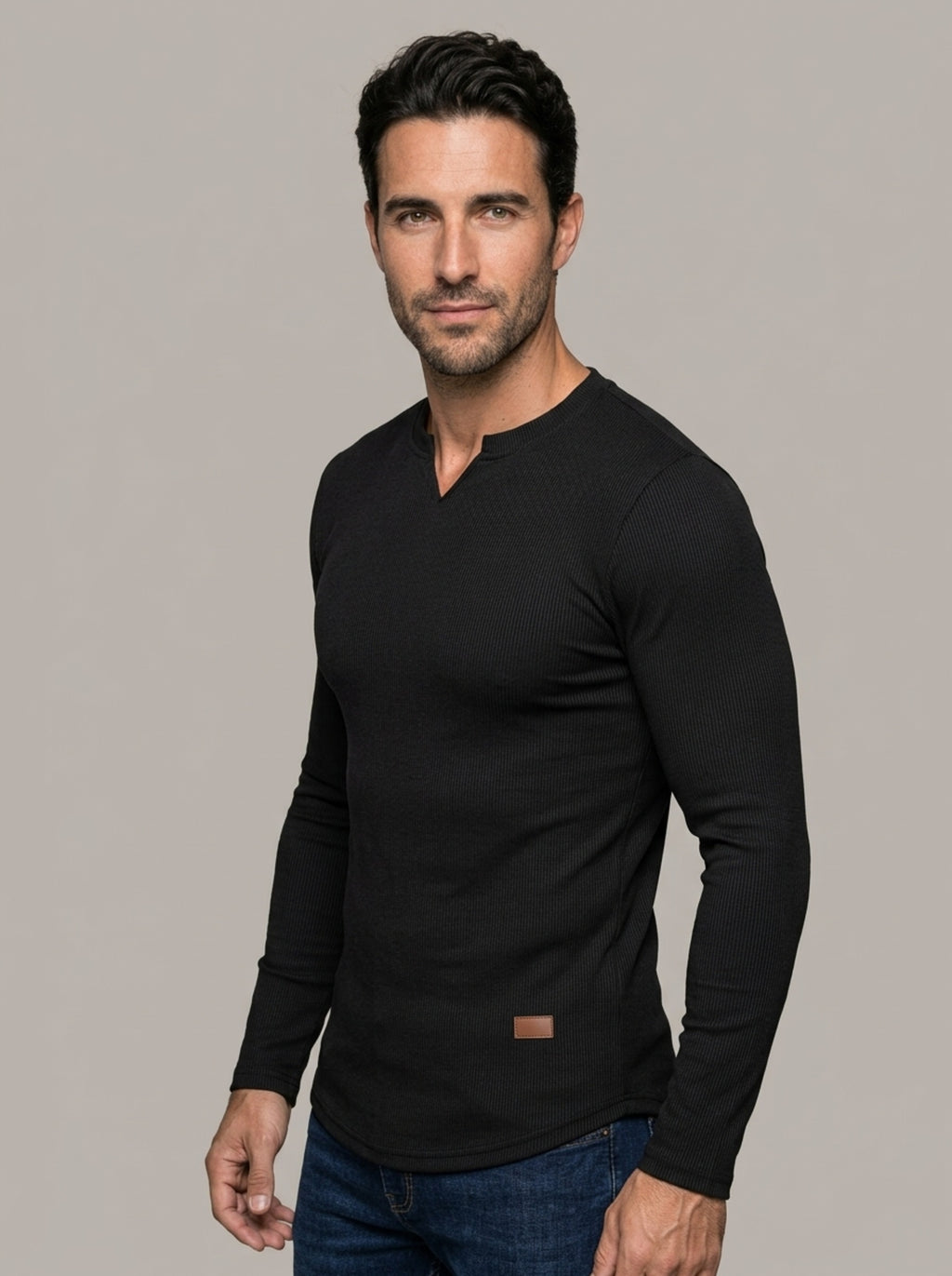 POL - Camiseta acanalada cuello