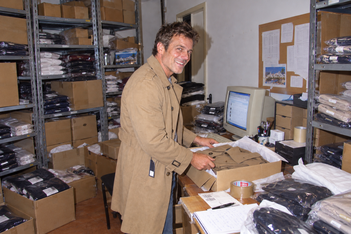 2009, empaquetando pedidos en el almacén.