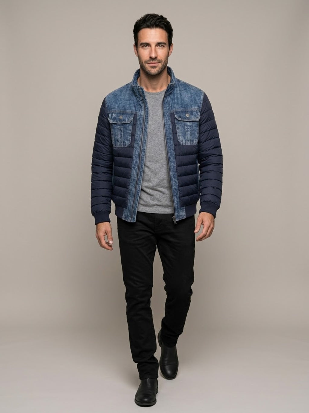 SIMÓN chaqueta vaquera acolchada - cuerpo entero