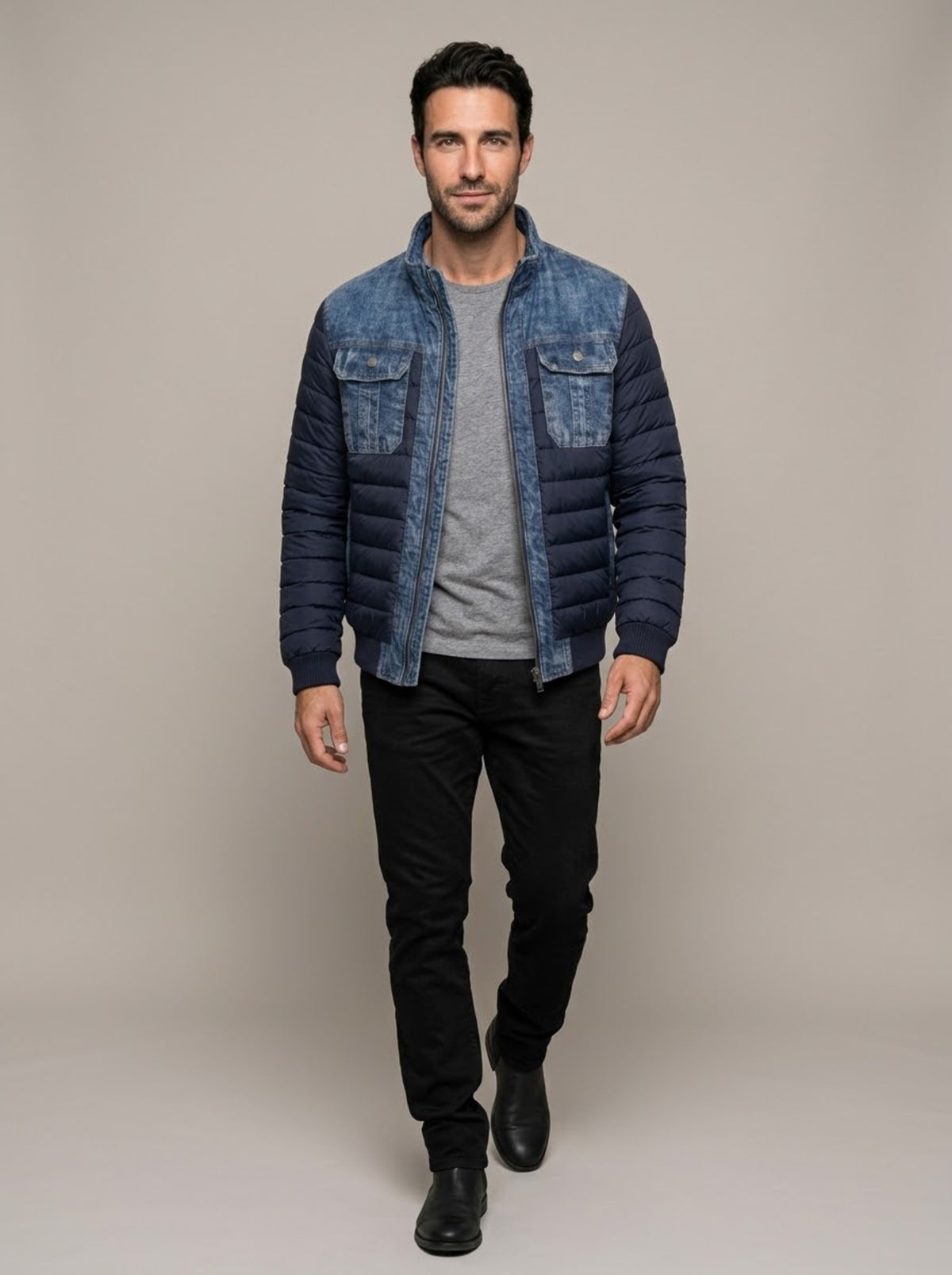 SIMÓN chaqueta vaquera acolchada - cuerpo entero
