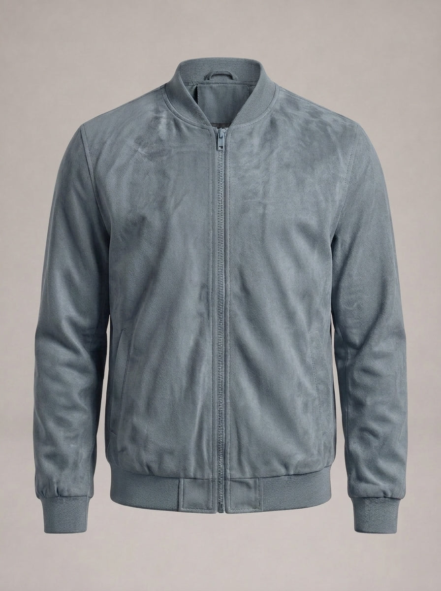 MAIKEL bomber efecto ante - Azul claro