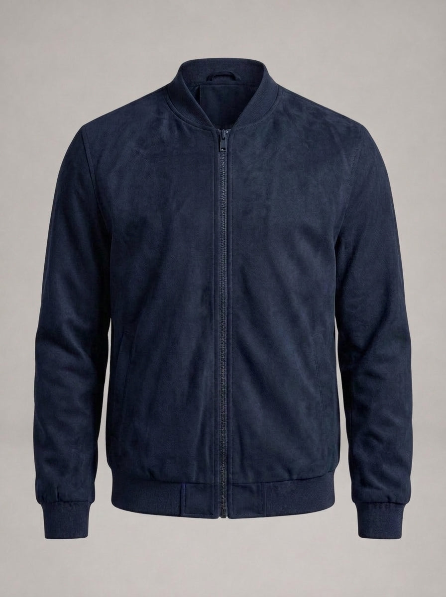 MAIKEL bomber efecto ante - Azul marino