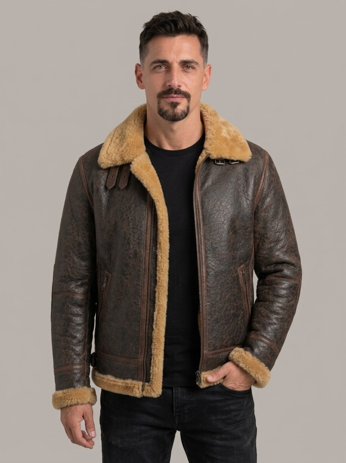JESÚS - Chaqueta aviador de borreguillo™