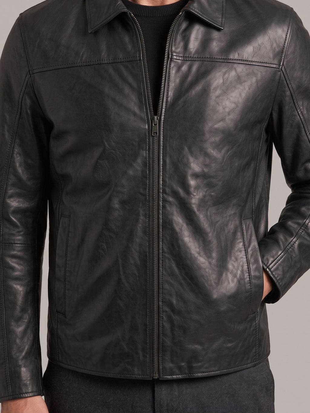 PEDRO ANTONIO chaqueta de piel - detalle
