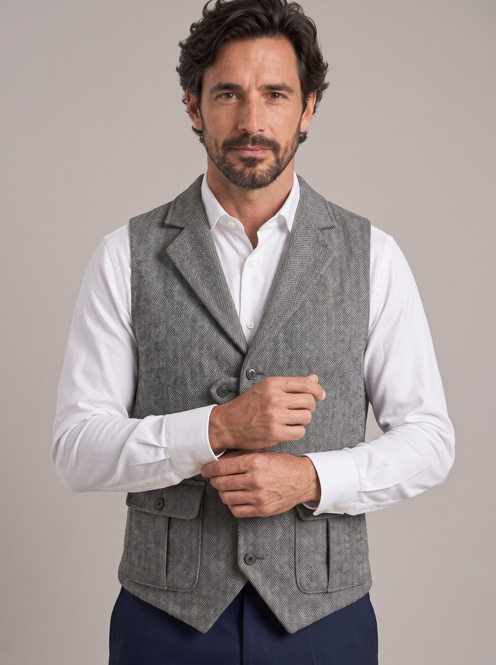 ALONSO chaleco sartorial espiga - plano medio