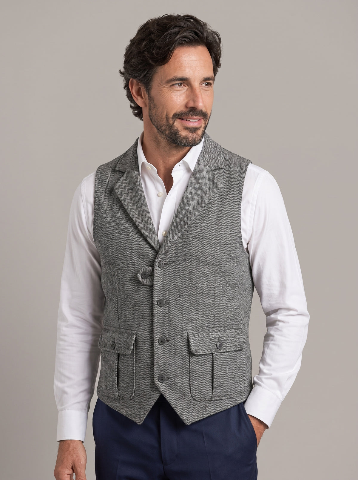 ALONSO chaleco sartorial espiga - frente