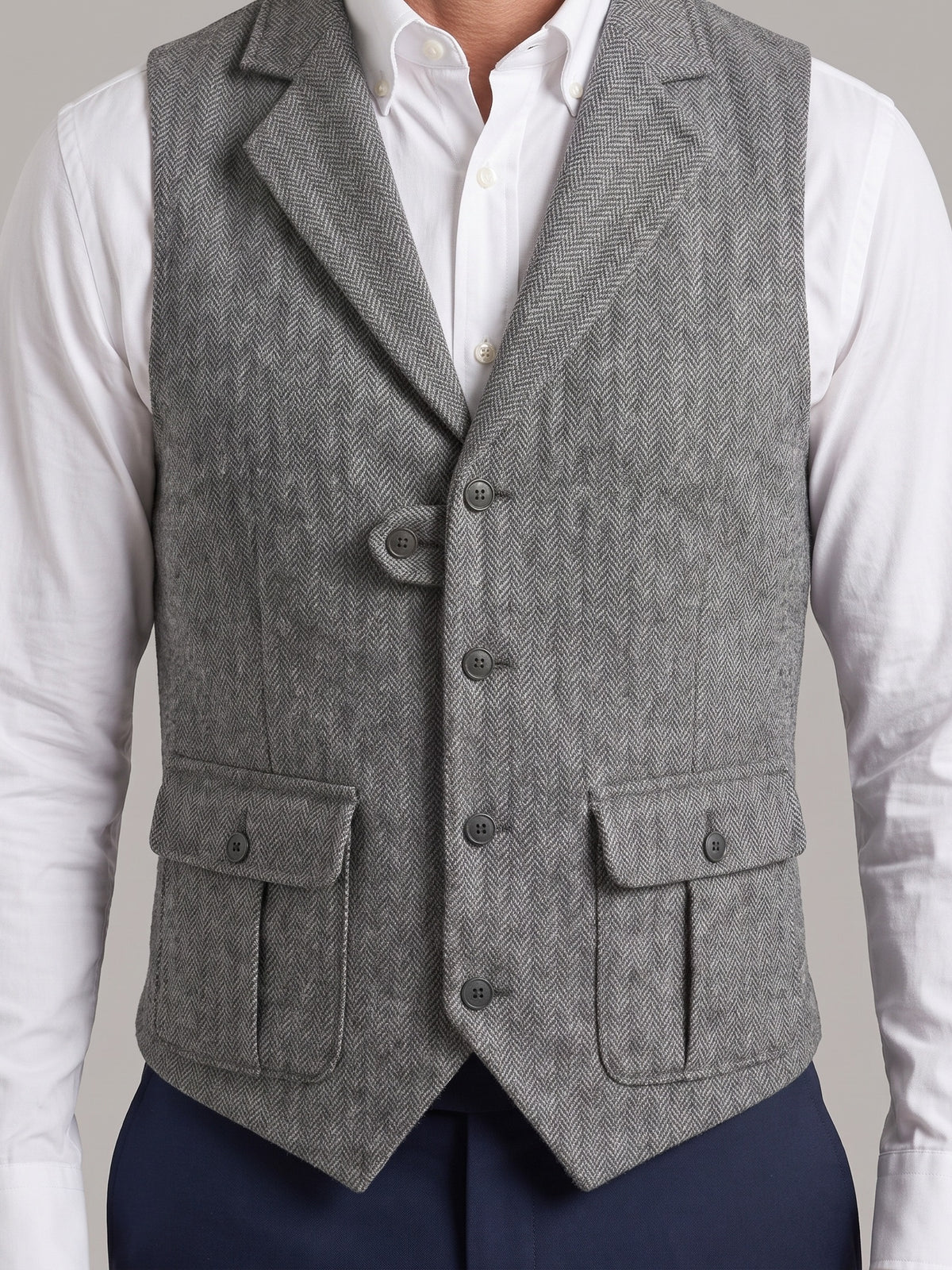 ALONSO chaleco sartorial espiga - detalle