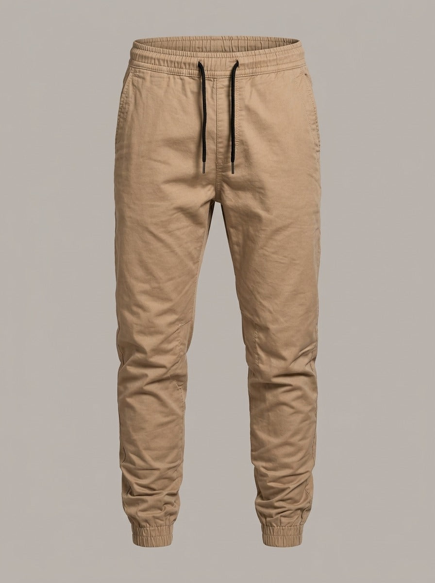 PEDRO - Pantalón jogger con cordón - Caqui