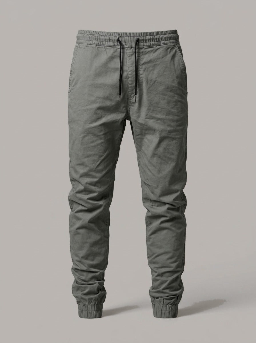PEDRO - Pantalón jogger con cordón - Gris Niebla