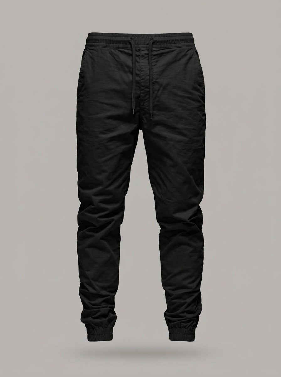 PEDRO - Pantalón jogger con cordón - Negro
