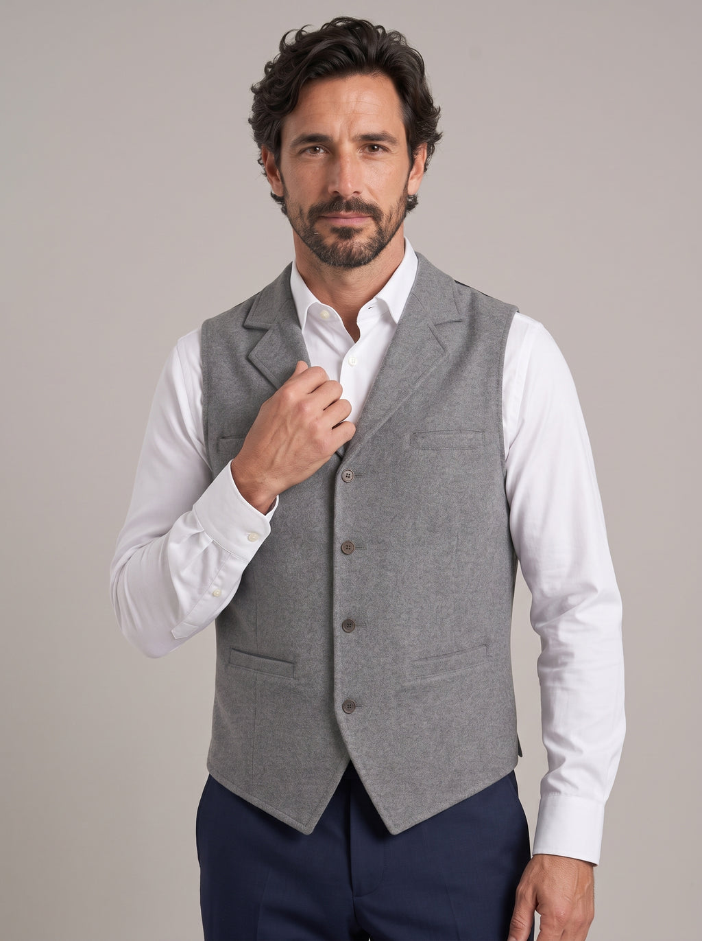 MANOLO chaleco lana gris - frente
