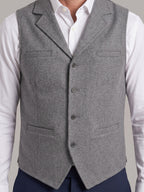 MANOLO chaleco lana gris - detalle
