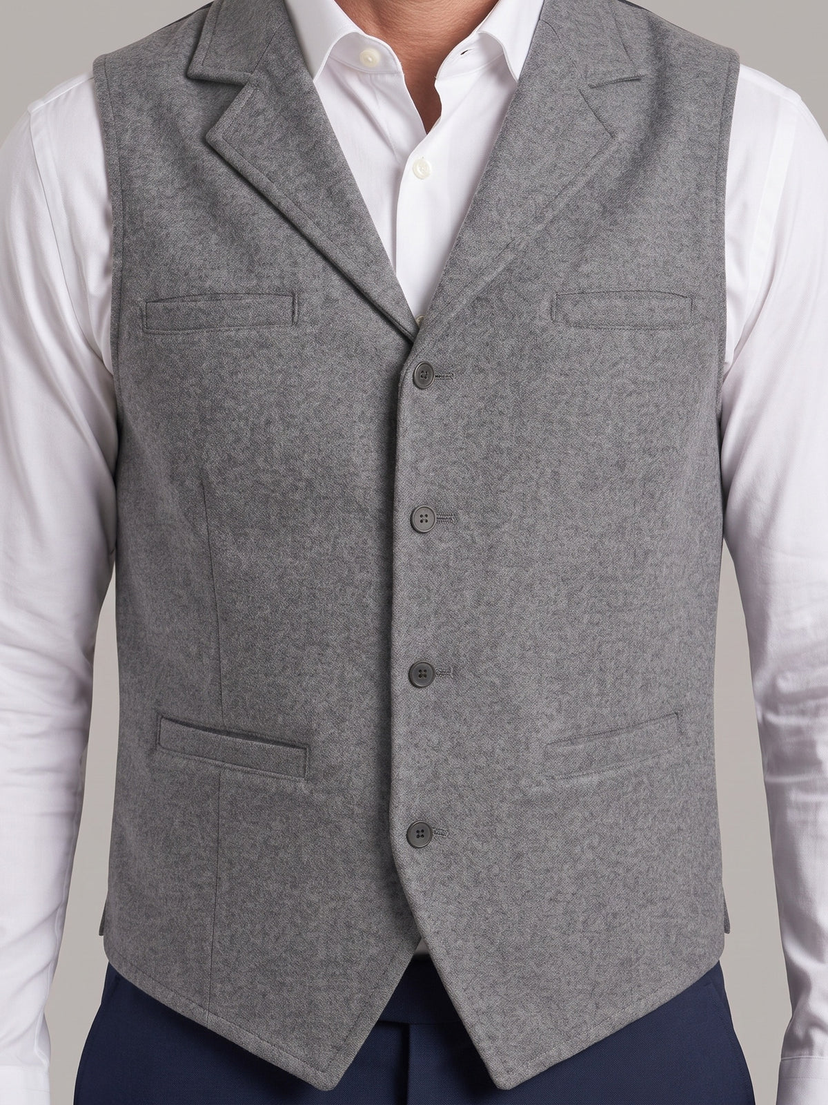 MANOLO chaleco lana gris - detalle