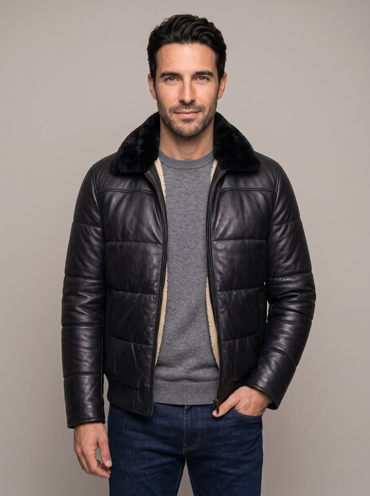 ANDRÉS - Chaqueta acolchada con forro de borreguito™