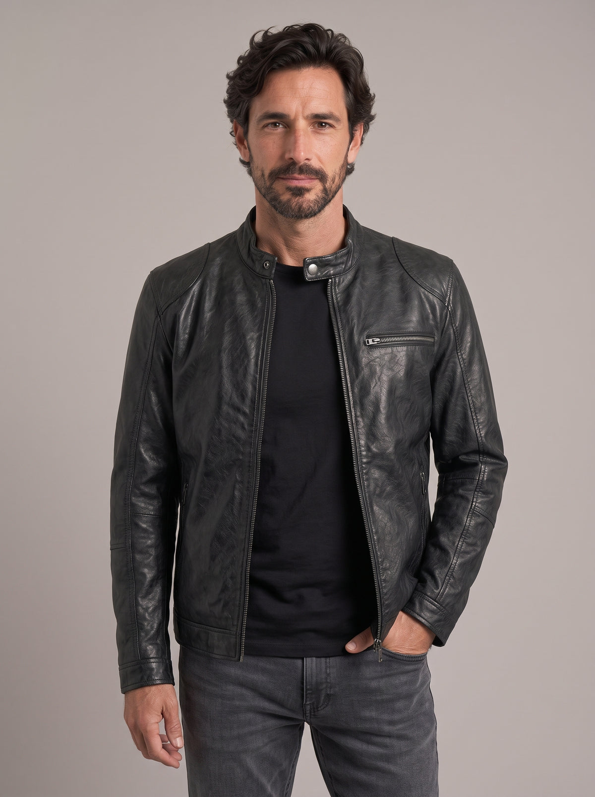 RAÚL - Chaqueta biker efecto piel™
