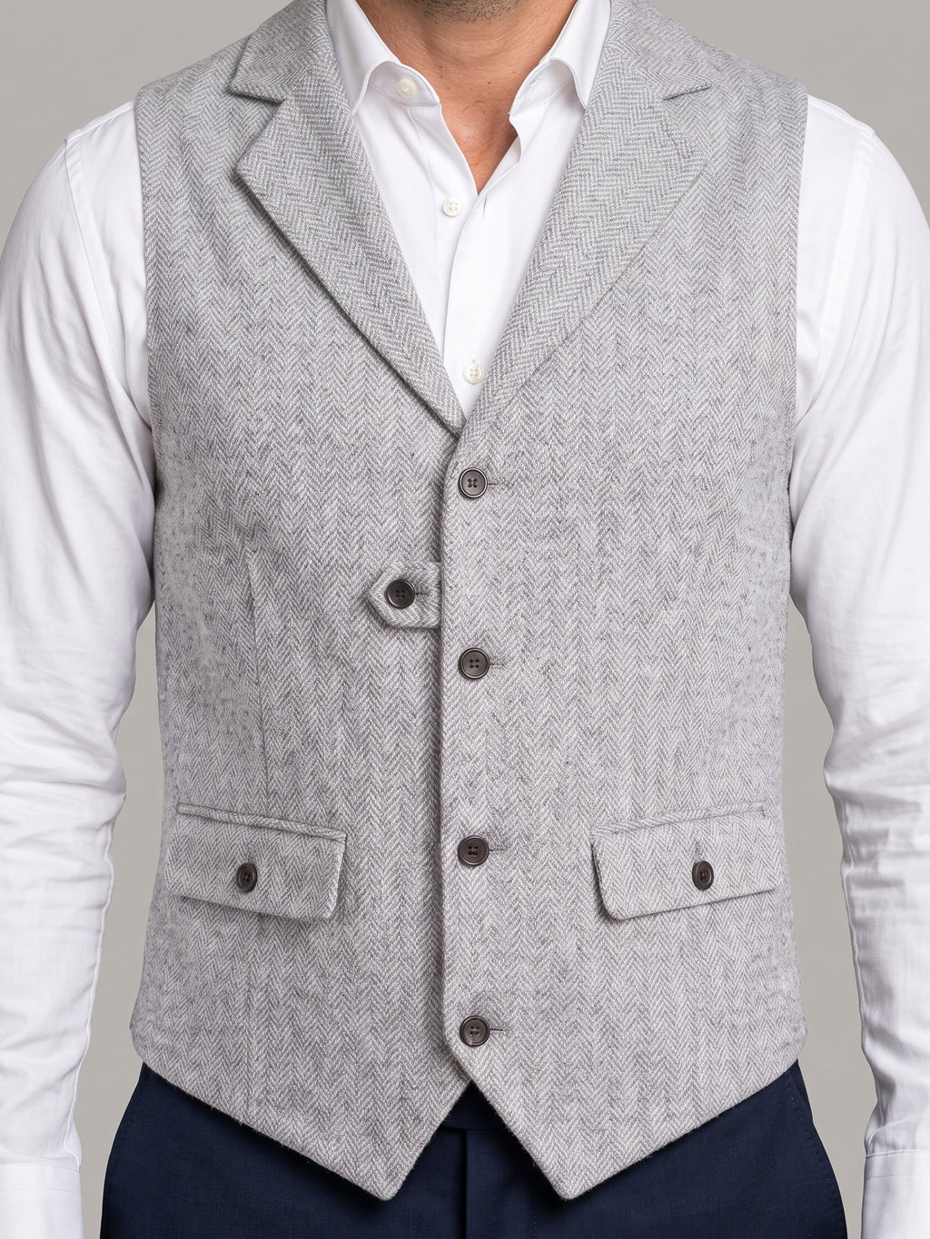 STEFANO chaleco gris claro - detalle